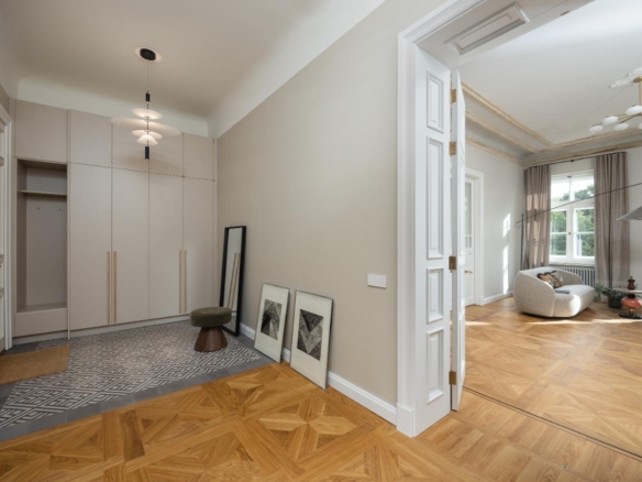 Elegant 2-Bedroom Residence with Views over Bastejkalns Park | Pflūga House