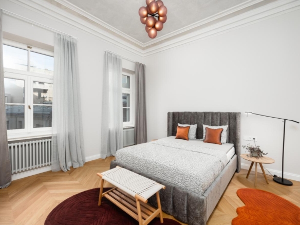 Spacious 1-Bedroom Apartment with Views of Bastejkalns Park, Pflūga House